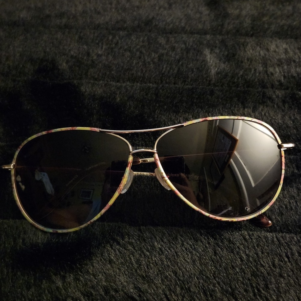 Vera Bradley Tutti Frutti VB Barbara 60[]11-135 Aviator Floral Sunglasses Amber